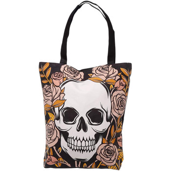 Cotton Tote Shopping Bag - Skulls and Roses