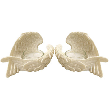 Angel Wings Tea Light Candle Votive Holder Resin Ornament