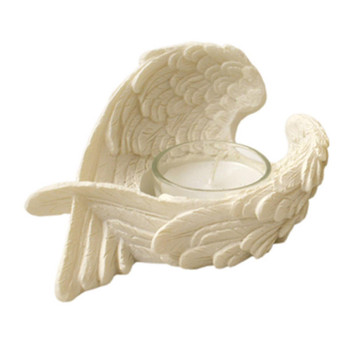 Angel Wings Tea Light Candle Votive Holder Resin Ornament