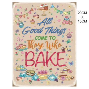 Large Metal Hanging Plaque - Good Things Come To…Bake