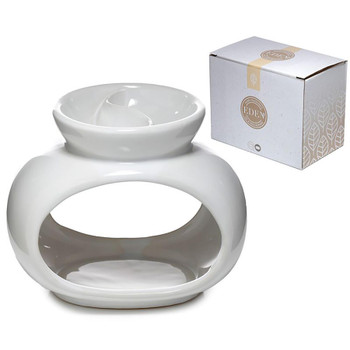 Eden White Ceramic Oval Double Dish Oil & Wax Burner