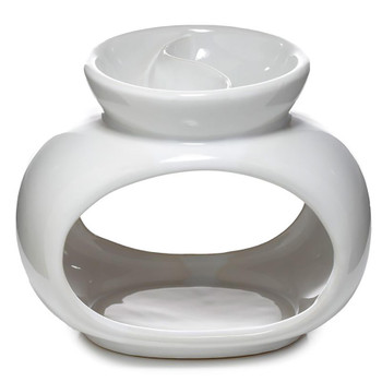 Eden White Ceramic Oval Double Dish Oil & Wax Burner