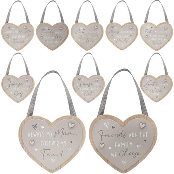  Large Sentiment Wooden Hanging Heart Plaques Collection