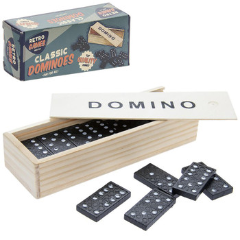 Retro Dominoes In Wooden Box