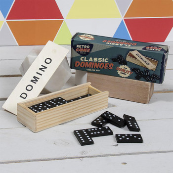 Retro Dominoes In Wooden Box