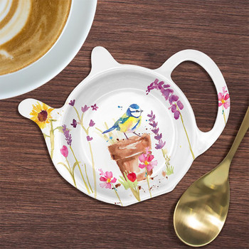 Teabag Tidy - Floral Garden Bird Blue Tit