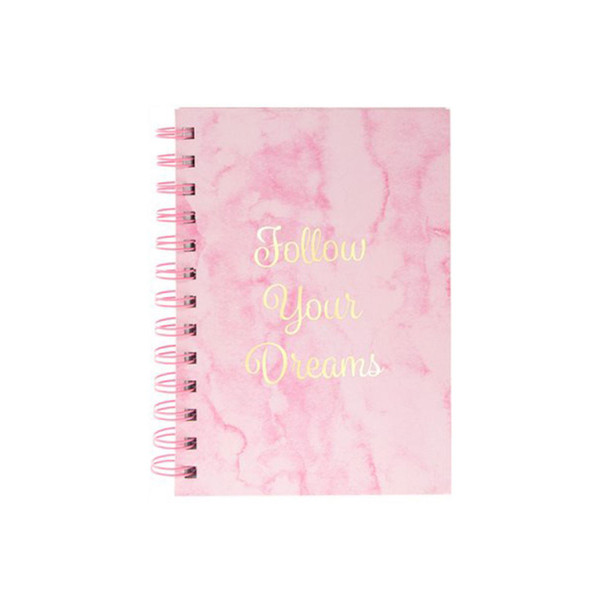 Pink Marbel Spiral Notebook - Follow Your Dreams