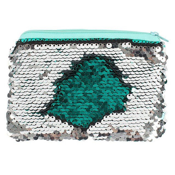 Silver & Green Sequin Purse