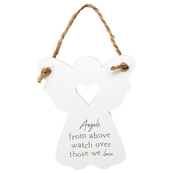 Mini White Angel Plaque - Angels From Above Watch Over Those We Love
