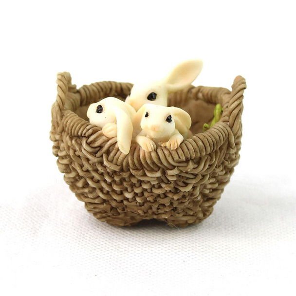 Fiddlehead Fairy Gardens - Three Bunnies In A Basket