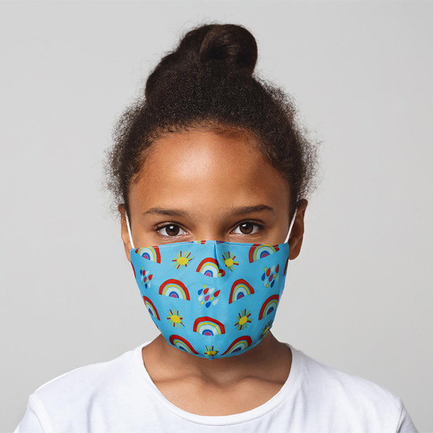 Face Mask Covering - Rainbows (Child Size)