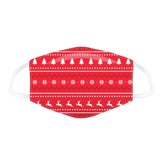 Face Mask Covering - Red Christmas Jumper Pattern (Adult Size)