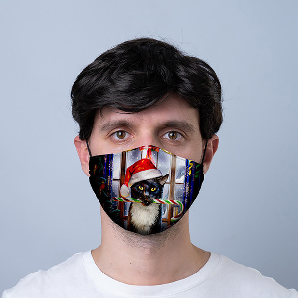 Face Mask Covering - Christmas Lisa Parker Krampuss Cat Face Covering (Adult Size)
