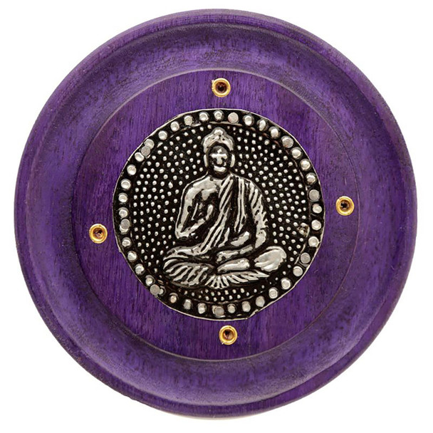 Incense Plate - Buddha - Purple - 10cm