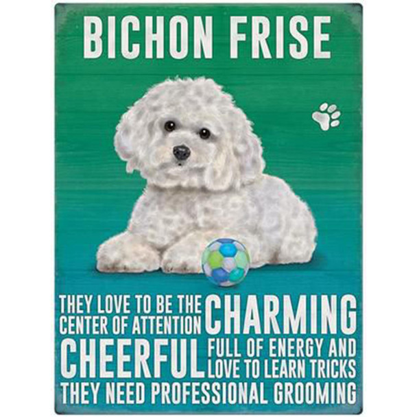 Mini Vintage Dog Metal Sign - Bischon Frise