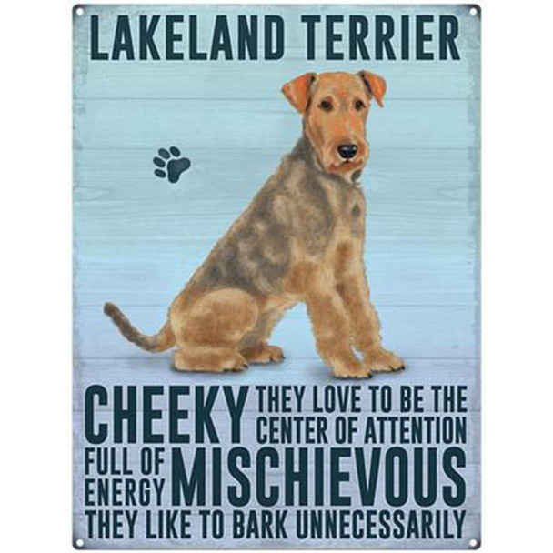 Large Dog Metal Sign - Lakeland Terrier