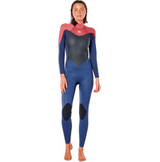 Womens Omega 4/3mm Back Zip Wetsuit - Slate Rose