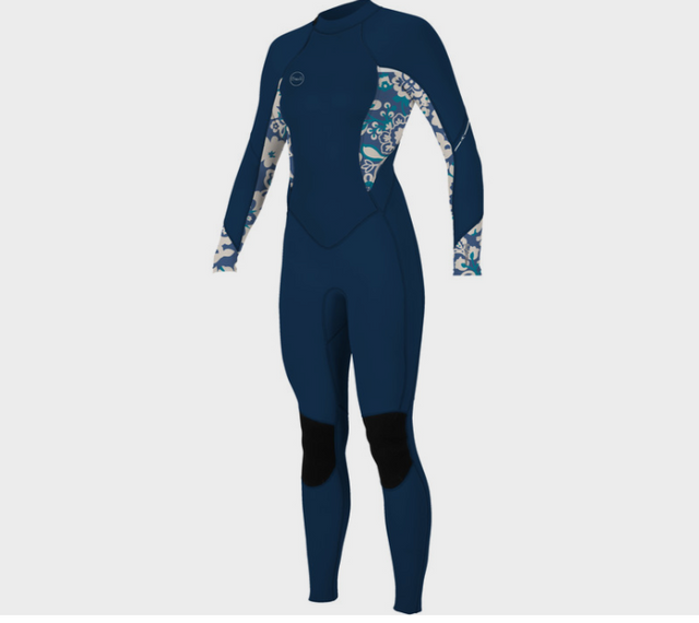 Womens Bahia 3/2mm Back Zip Wetsuit - Navy