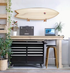 Wood Surfboard Wall-Mounted Storage Shelf