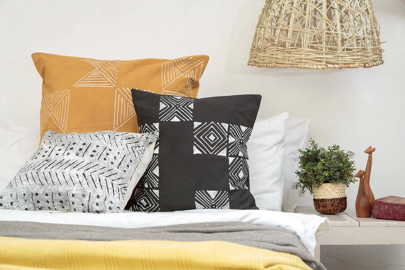 Matika Black Grid Pillow Mbare