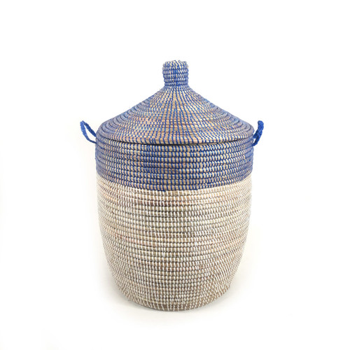 African Woven Basket with Lid – Kier Design Interiors