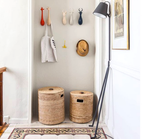 malawi baskets as laundry hampers
