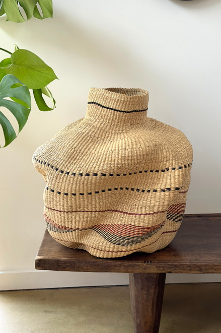 Ghana Sculptural Wave Basket