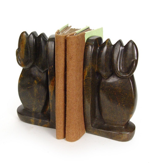 Stone elephant bookends, hand carved in Zimbabwe - Image 1 Stone elephant bookends, hand carved in Zimbabwe - Image 1