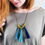 3 tassel necklace blue, turquoise, aqua - Image 1