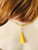 3 tassel necklace beige, yellow, olive green back detail
