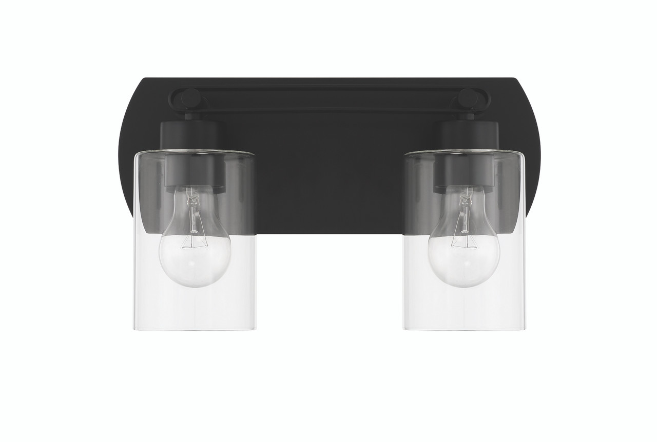Hendrix 2 Light Vanity in Flat Black - Craftmade International