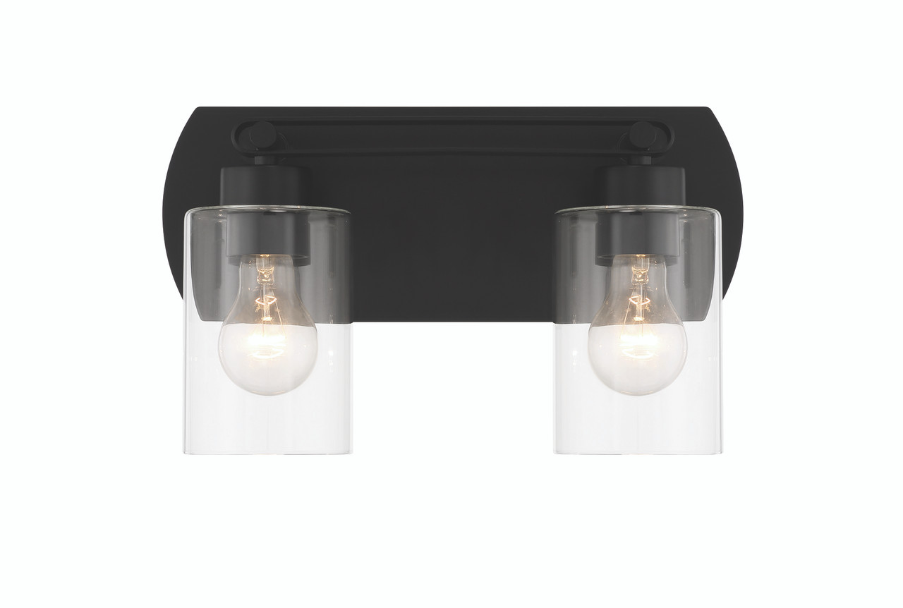 Hendrix 2 Light Vanity in Flat Black - Craftmade International