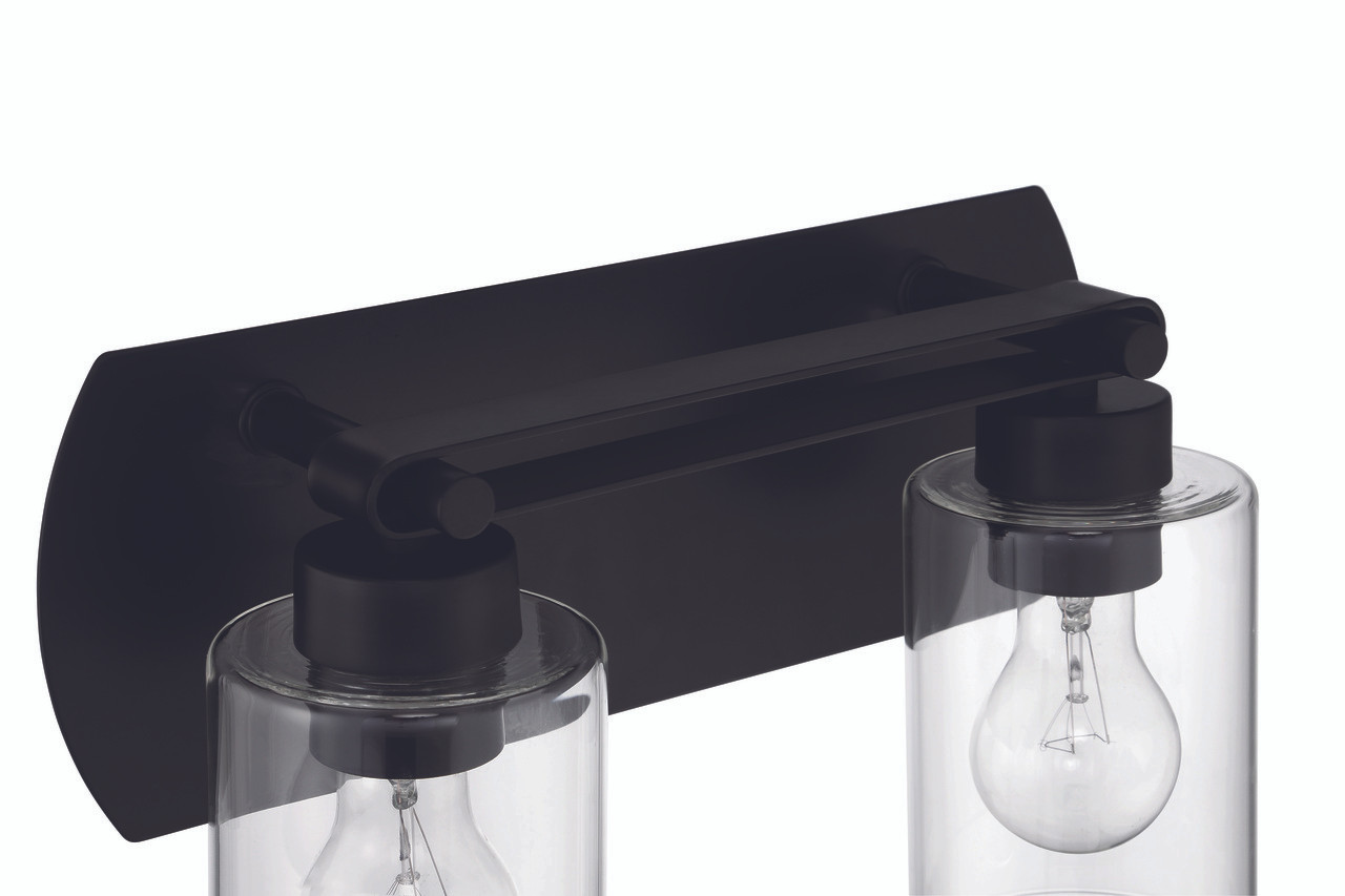 Hendrix 2 Light Vanity in Flat Black - Craftmade International