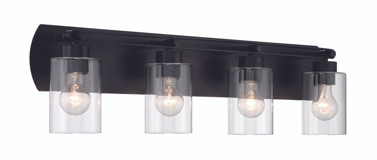 Hendrix 4 Light Vanity in Flat Black - Craftmade International