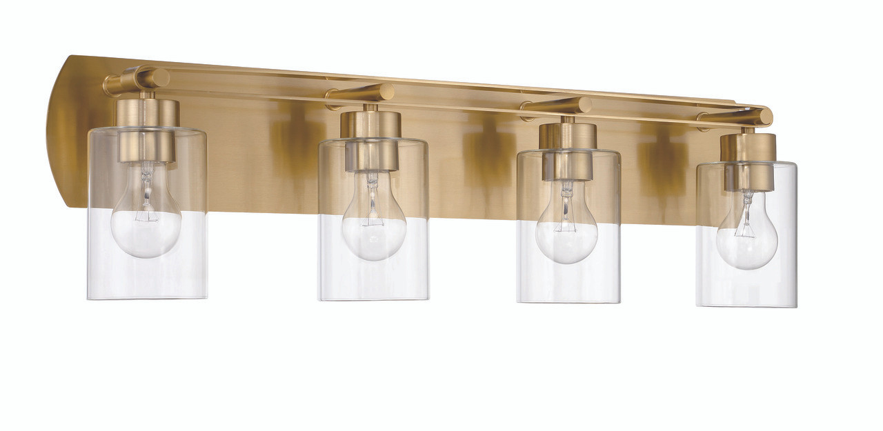 Hendrix 4 Light Vanity in Satin Brass - Craftmade International
