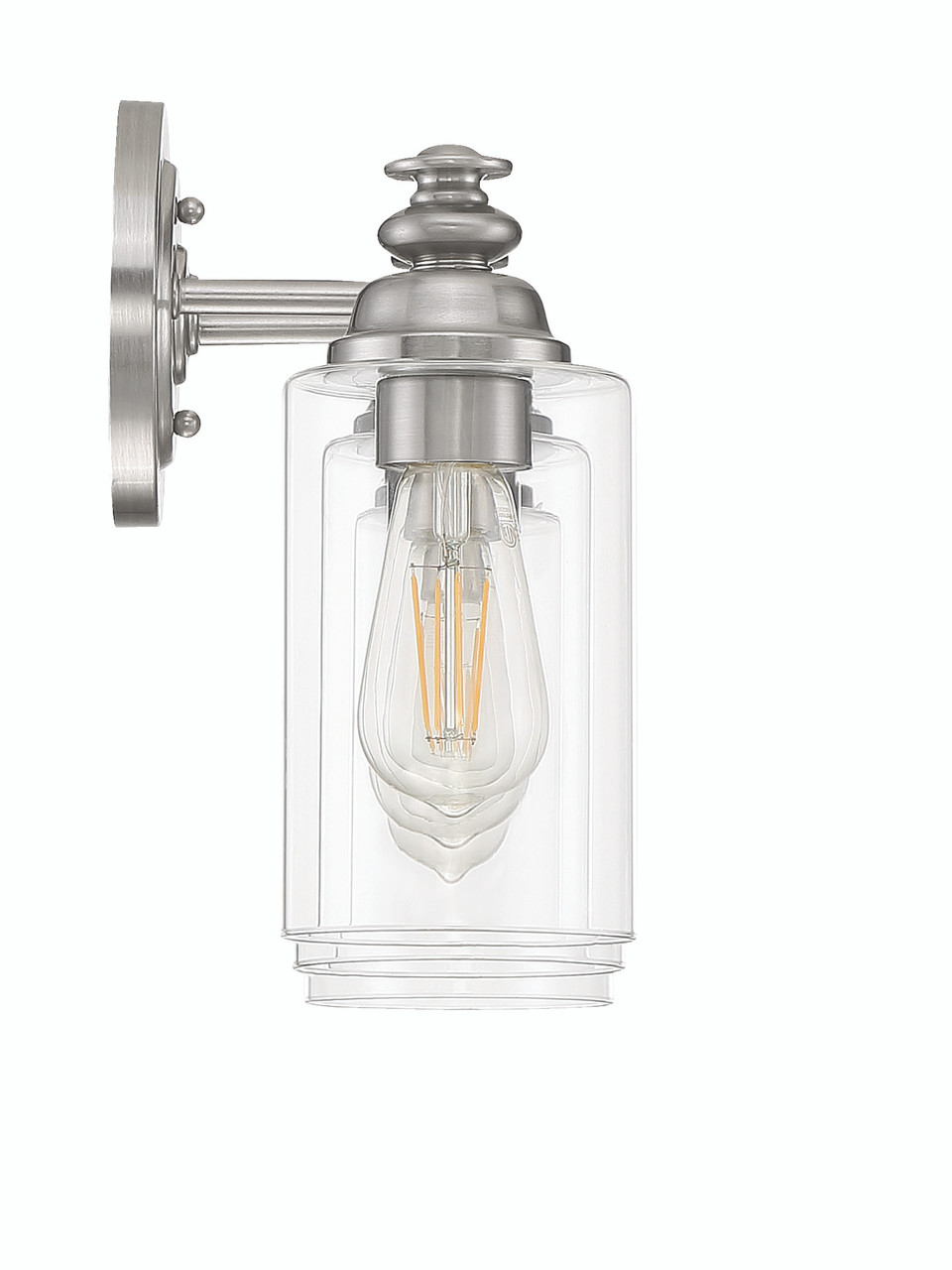 <廃盤品> VITRIINI （clear-light gray） Dardyn 3 Light Vanity in Brushed Polished Nickel (Clear Glass