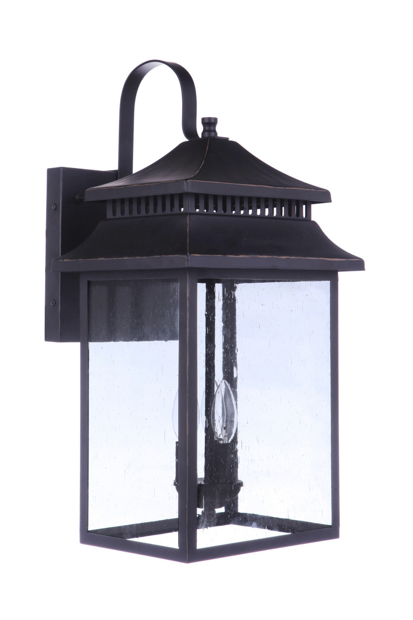 Crossbend 3 Light Extra Large Outdoor Wall Lantern in Dark Bronze