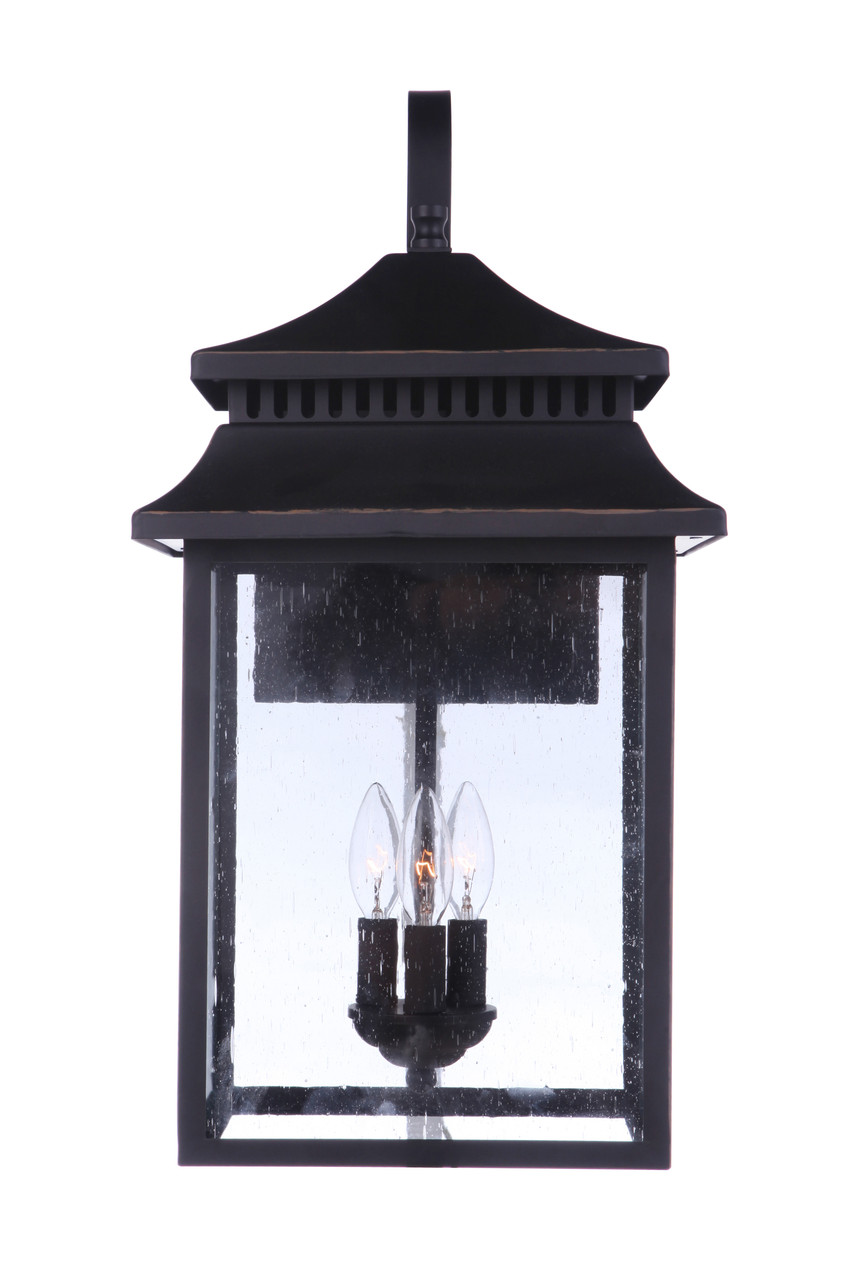 Crossbend 3 Light Extra Large Outdoor Wall Lantern in Dark Bronze