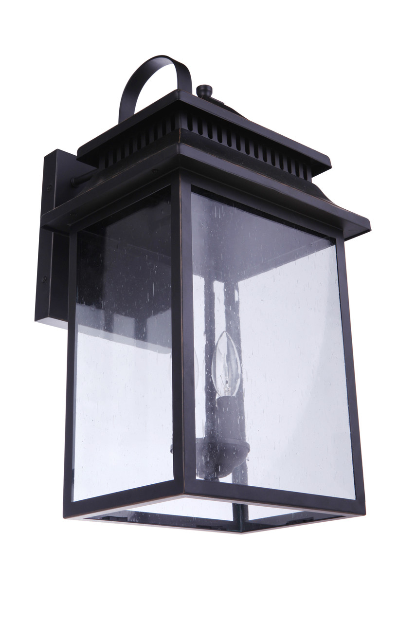 Crossbend 3 Light Extra Large Outdoor Wall Lantern in Dark Bronze