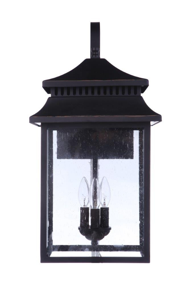 Crossbend 3 Light Extra Large Outdoor Wall Lantern in Textured
