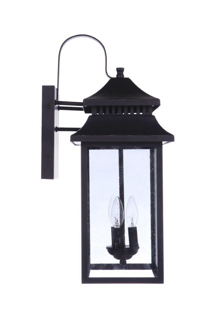 Crossbend 3 Light Extra Large Outdoor Wall Lantern in Textured