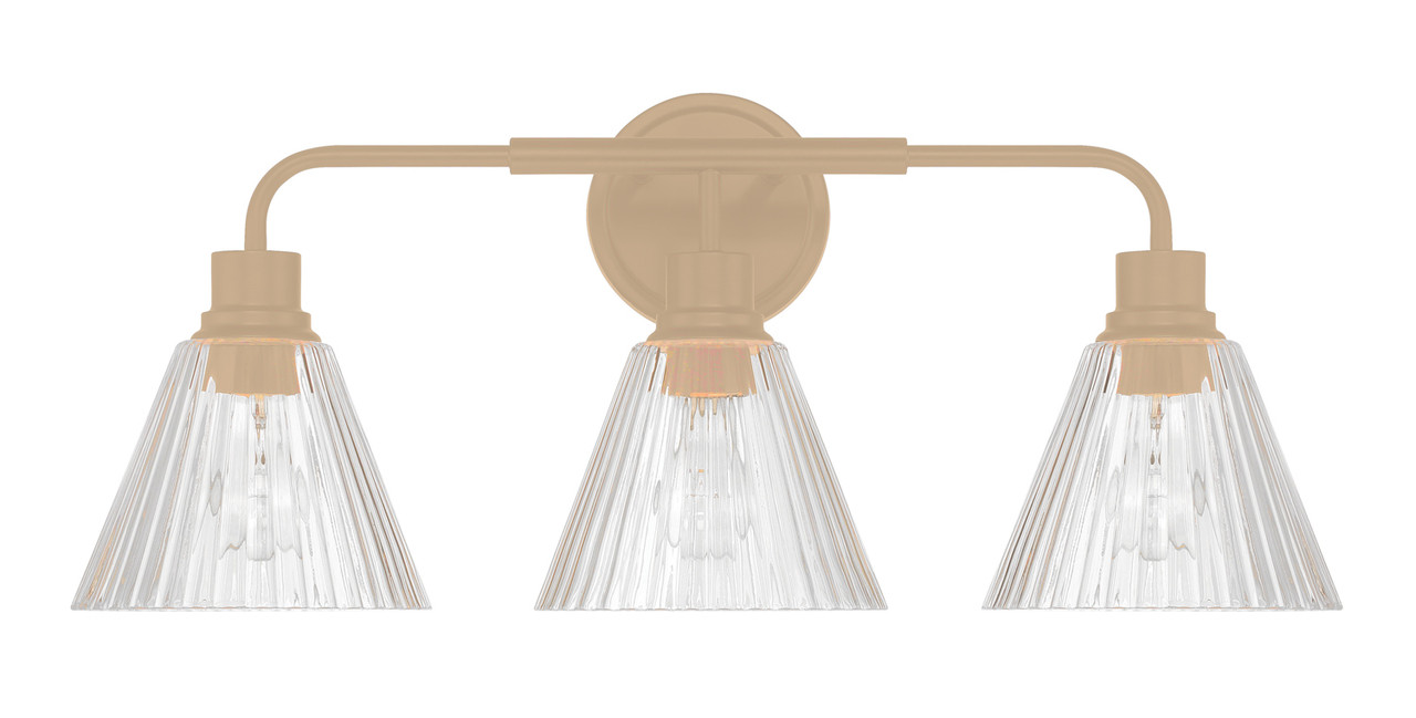 Pleated 3 Light Vanity in Premium Bronze - Craftmade International