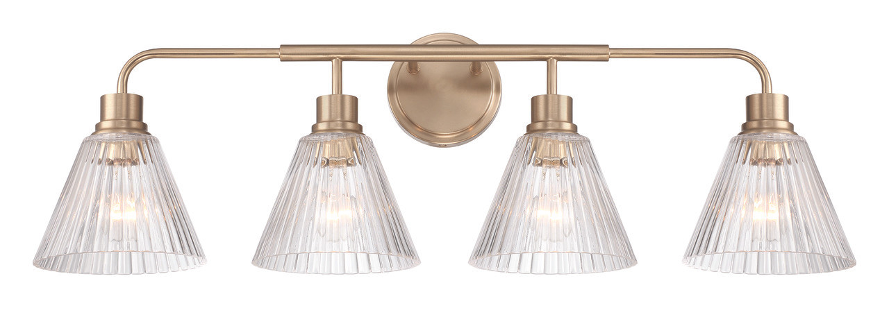 Pleated 4 Light Vanity in Premium Bronze - Craftmade International