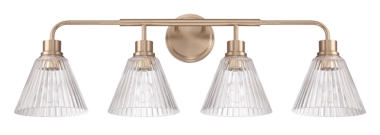 Pleated 4 Light Vanity in Premium Bronze - Craftmade International