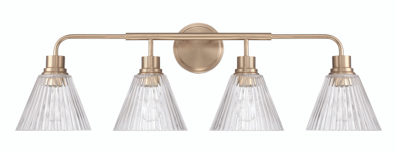 Pleated 4 Light Vanity in Premium Bronze - Craftmade International