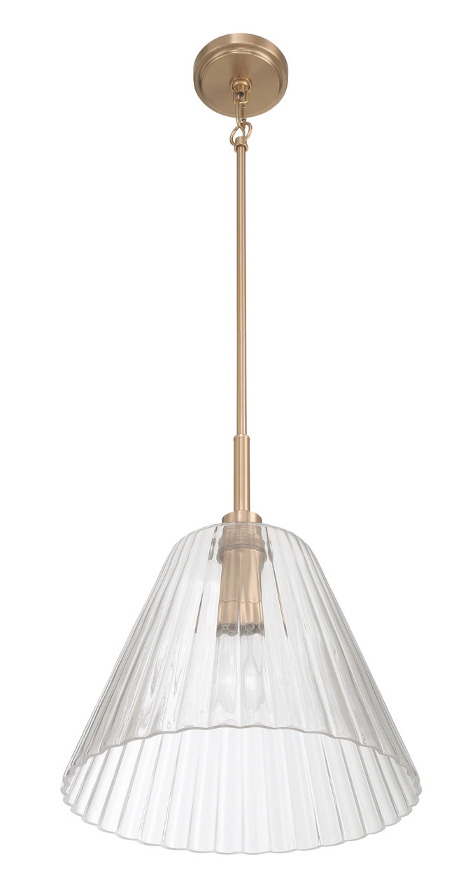 Pleated 1 Light Pendant in Premium Bronze - Craftmade International