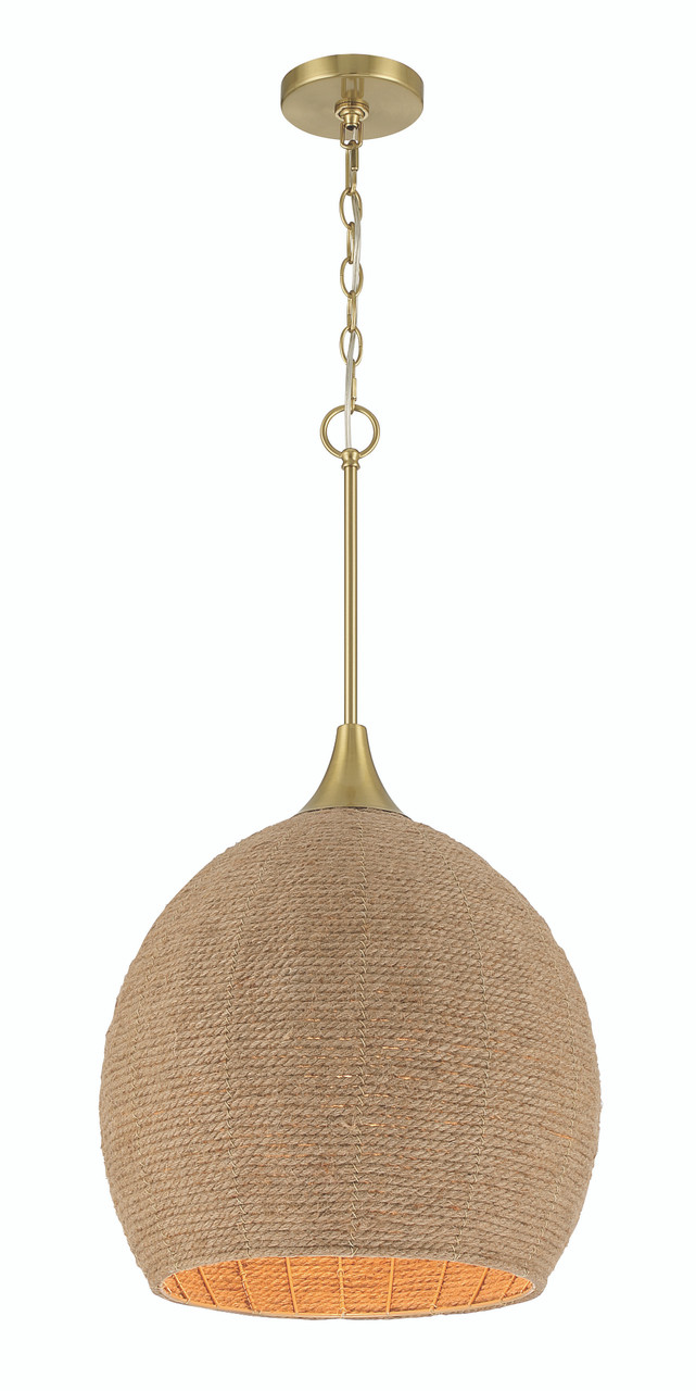 Keira 1 Light Pendant in Satin Brass - Craftmade International