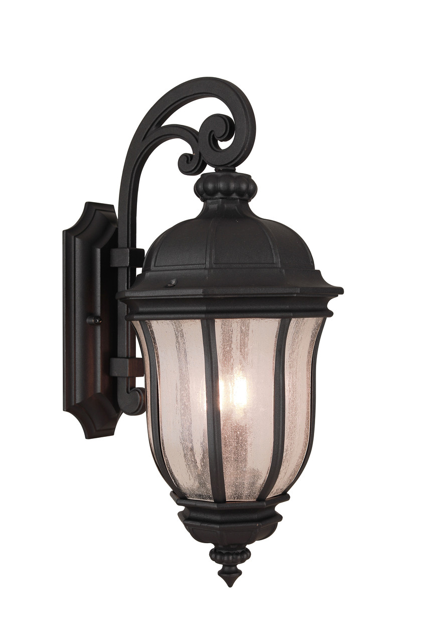 Harper 2 Light Medium Outdoor Wall Lantern in Textured Black
