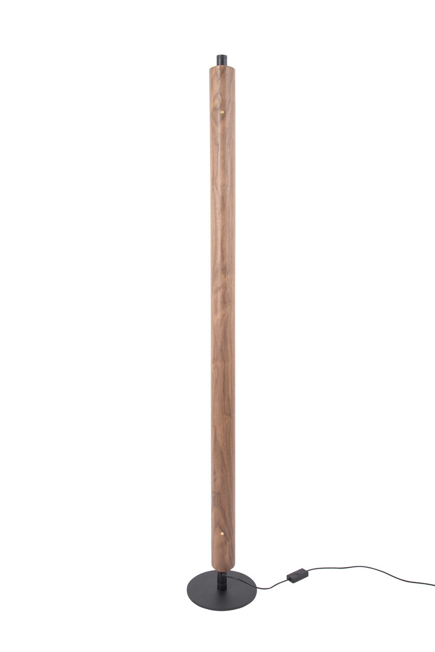 Cameron 1 Light LED Floor Lamp in Flat Black/Walnut - Craftmade