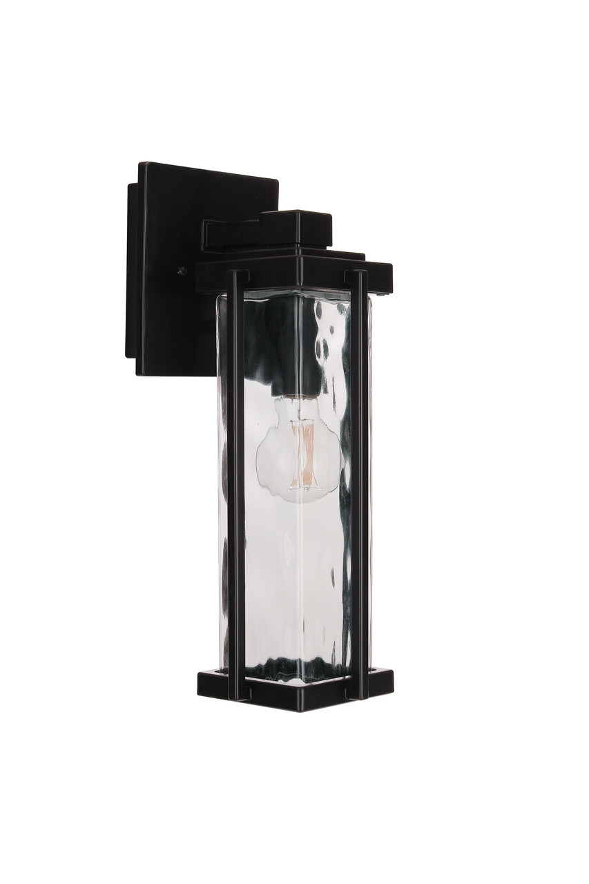 Pyrmont 1 Light Small Outdoor Wall Lantern in Midnight with Clear